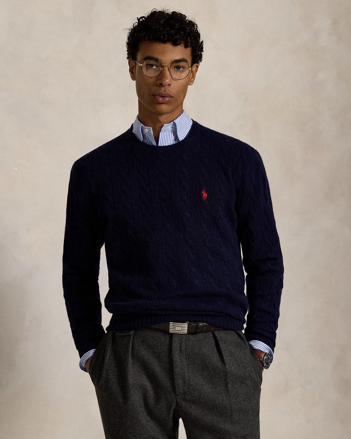 Ralph Lauren Cable-Knit Wool-Cashmere Jumper | Hunter Navy