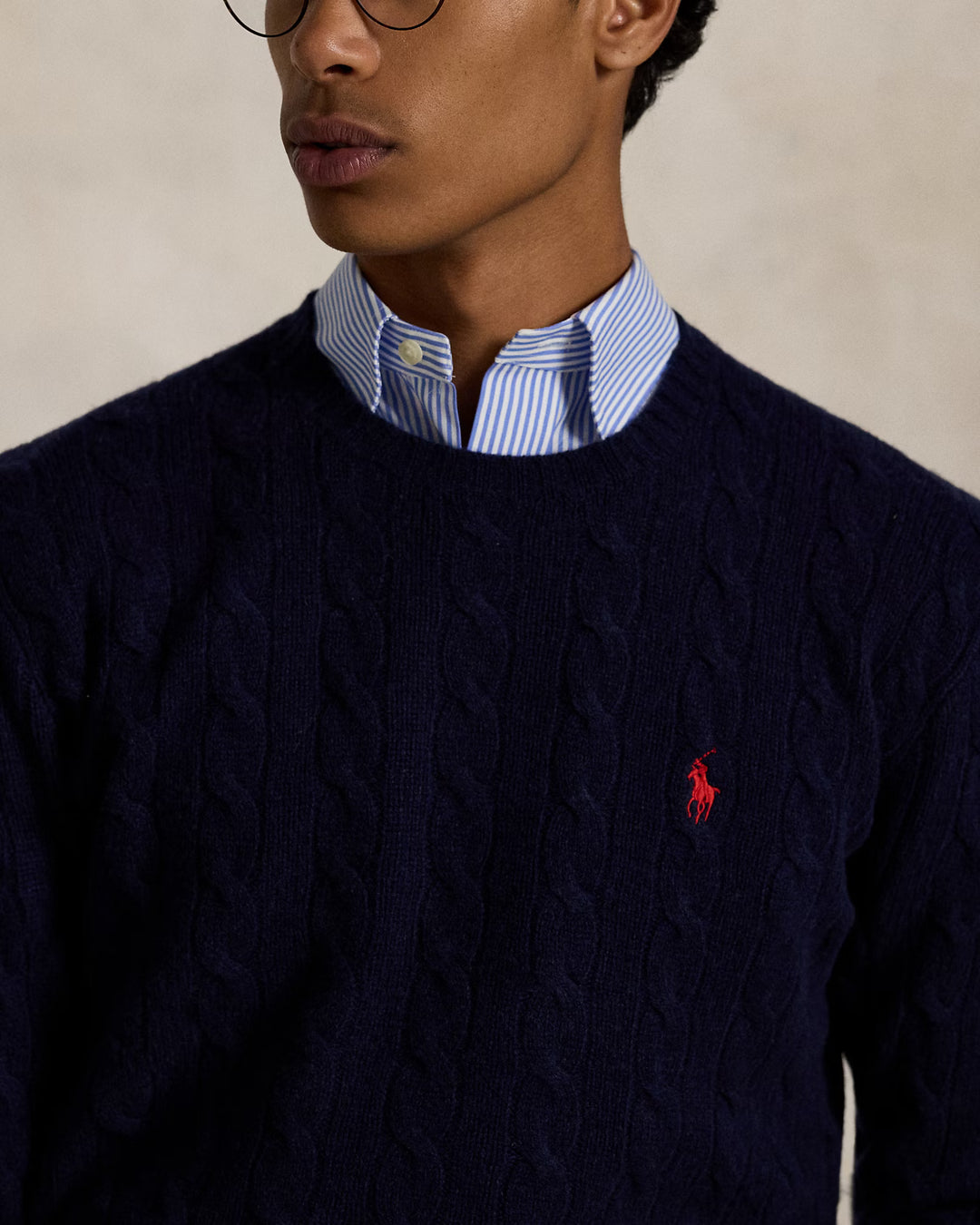 Ralph Lauren Cable-Knit Wool-Cashmere Jumper | Hunter Navy
