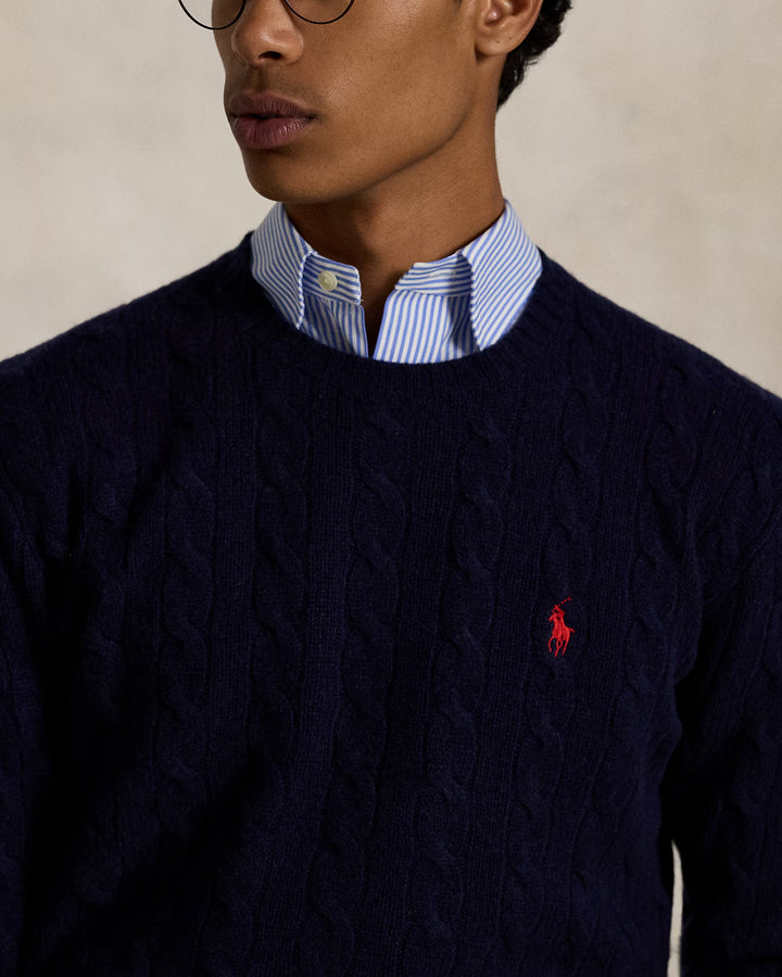 Ralph Lauren Cable-Knit Wool-Cashmere Jumper | Hunter Navy