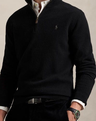 Ralph Lauren Wool Quarter-Zip Jumper | Black