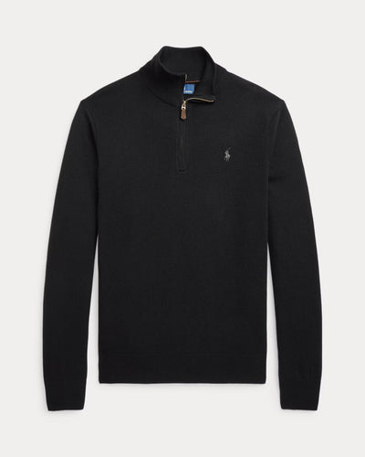Ralph Lauren Wool Quarter-Zip Jumper | Black