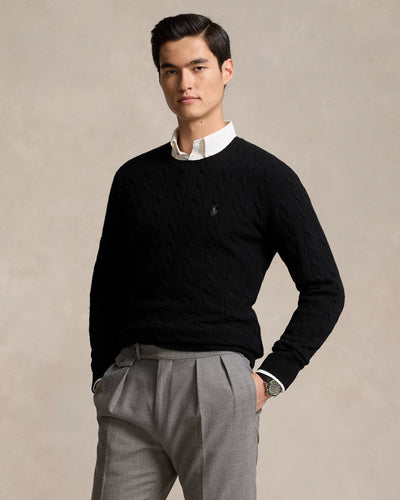 Ralph Lauren Cable-Knit Wool-Cashmere Jumper | Black