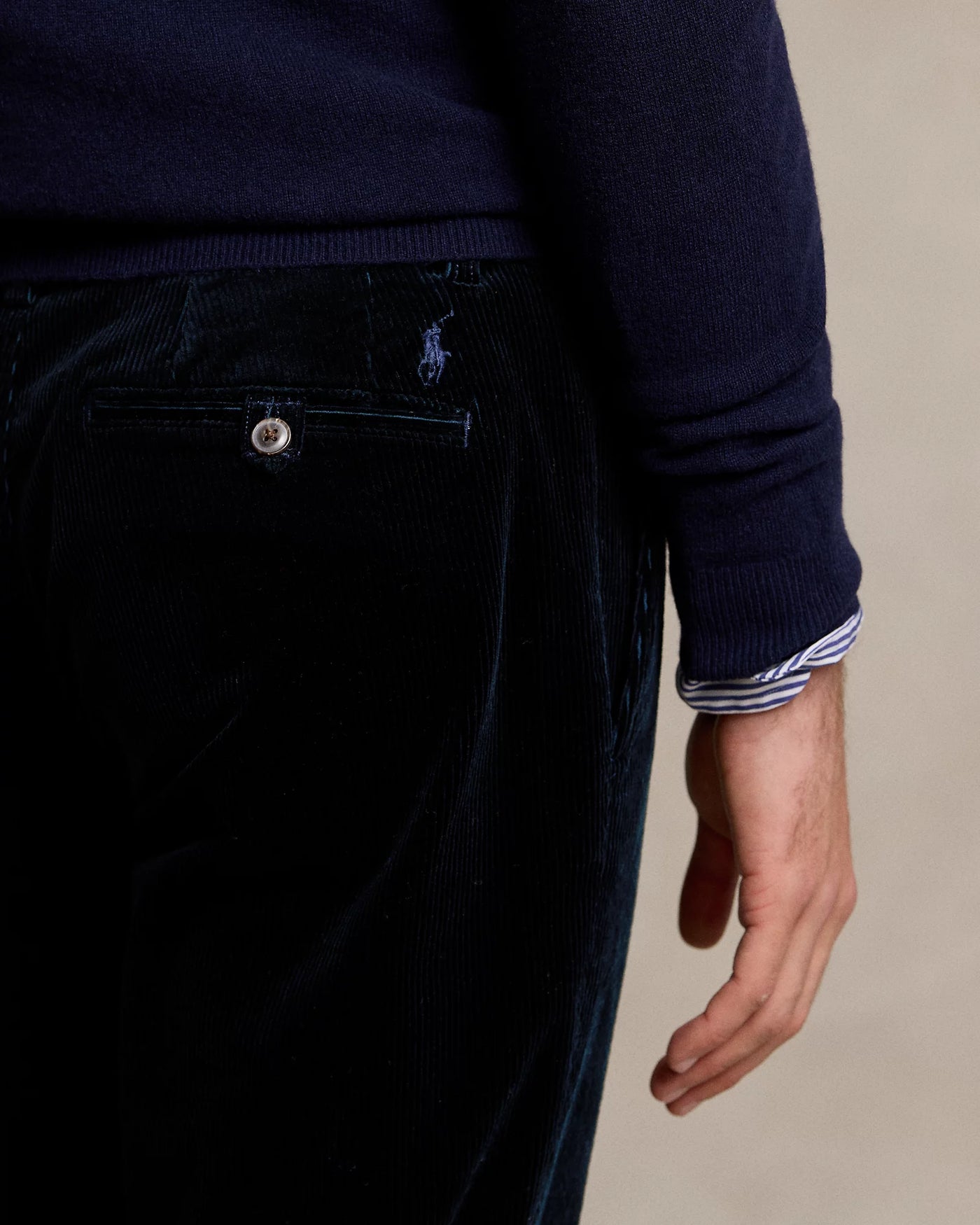 Ralph Lauren Stretch Straight Fit Corduroy Trouser | Aviator Navy