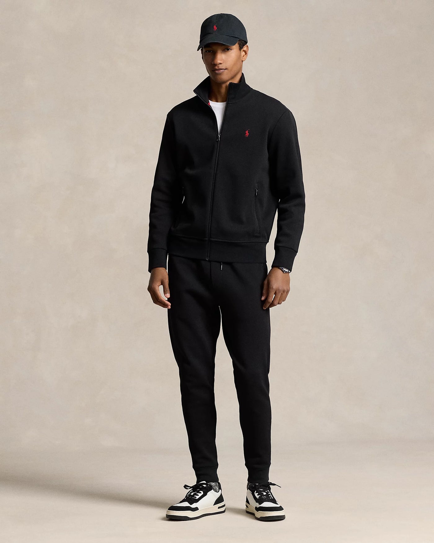 Ralph Lauren Double-Knit Track Jacket | Black