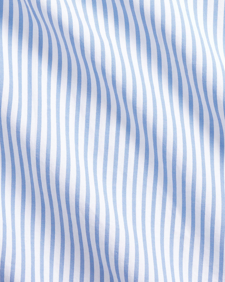 Ralph Lauren Custom Fit Striped Stretch Oxford Shirt | Blue/White