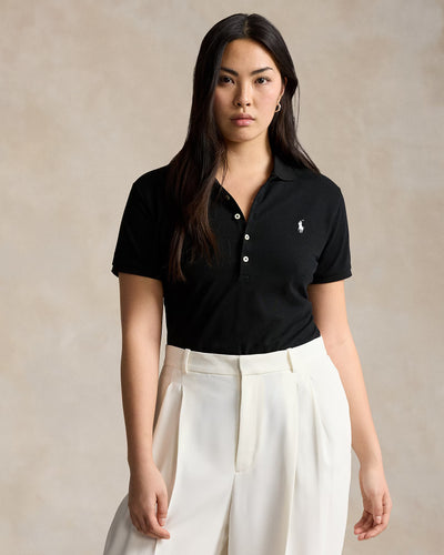 Ralph Lauren Slim Fit Stretch Polo Shirt | Black