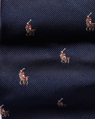 Ralph Lauren Polo Pony Silk Repp Narrow Tie | Navy