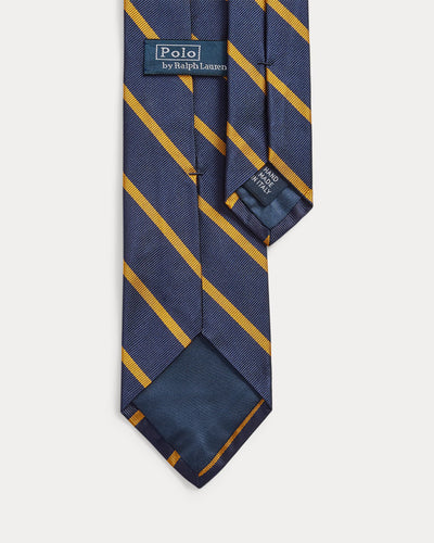 Ralph Lauren Striped Silk Repp Tie | Navy/Gold