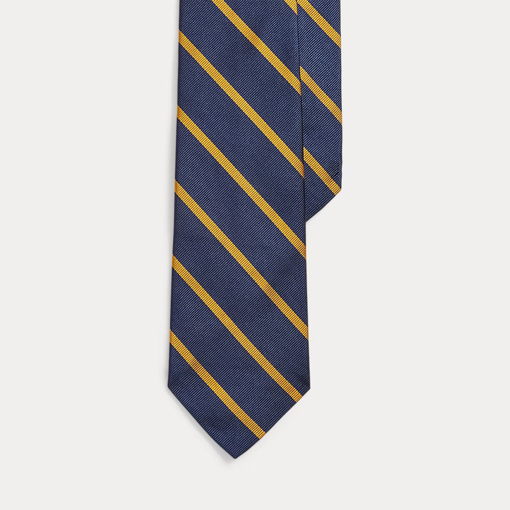 Ralph Lauren Striped Silk Repp Tie | Navy/Gold