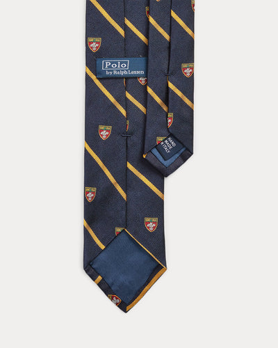 Ralph Lauren Striped Silk Narrow Club Tie | Navy