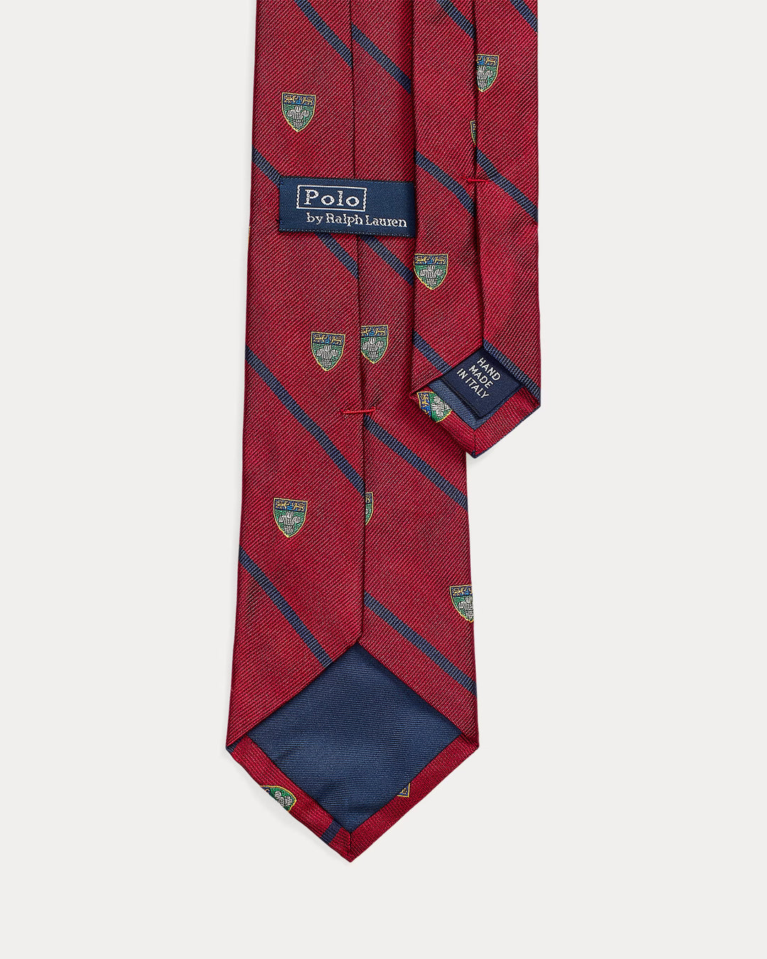 Ralph Lauren Striped Silk Repp Narrow Club Tie | Red