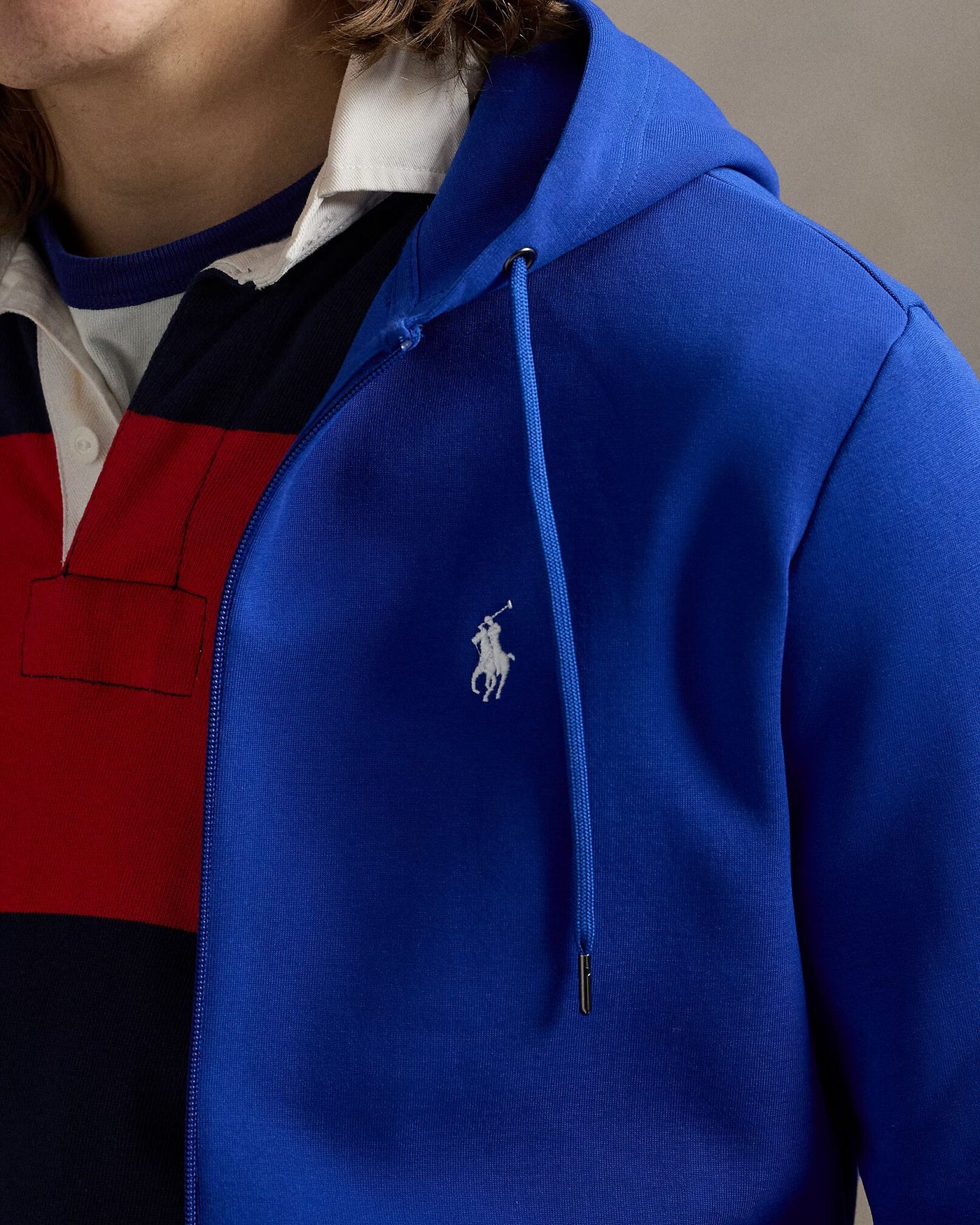 Ralph Lauren Double-Knit Full-Zip Hoodie | Sapphire Star