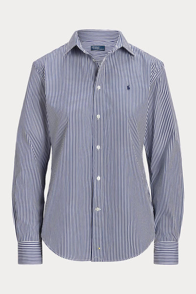 Ralph Lauren Slim Fit Striped Cotton Shirt | Royal/White