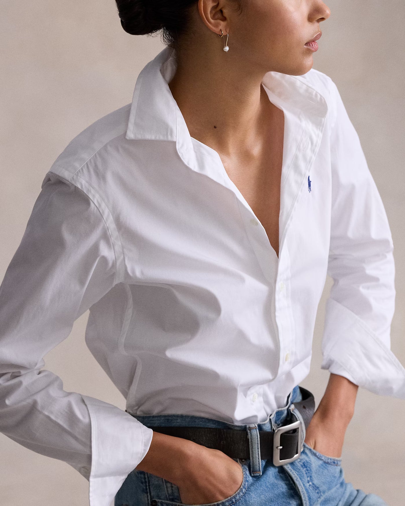 Ralph Lauren Slim Fit Cotton Shirt | White