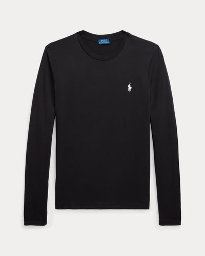 Ralph Lauren Long-Sleeve Jersey Crewneck T-Shirt | Black