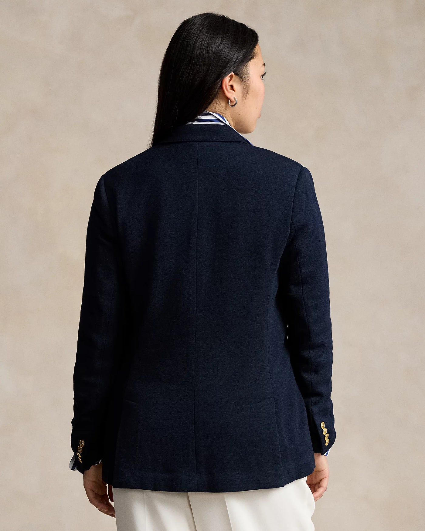 Ralph Lauren Knit Double-Breasted Blazer | Navy