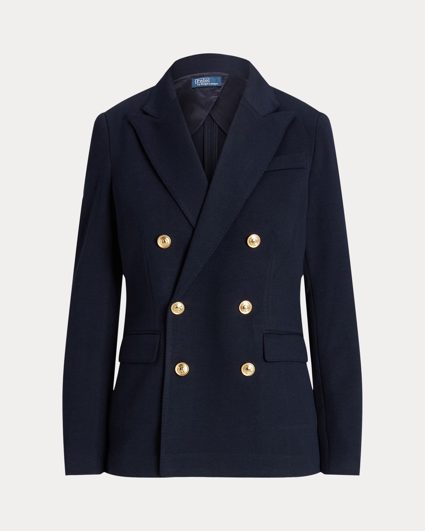 Ralph Lauren Double-Breasted Knit Blazer | Navy