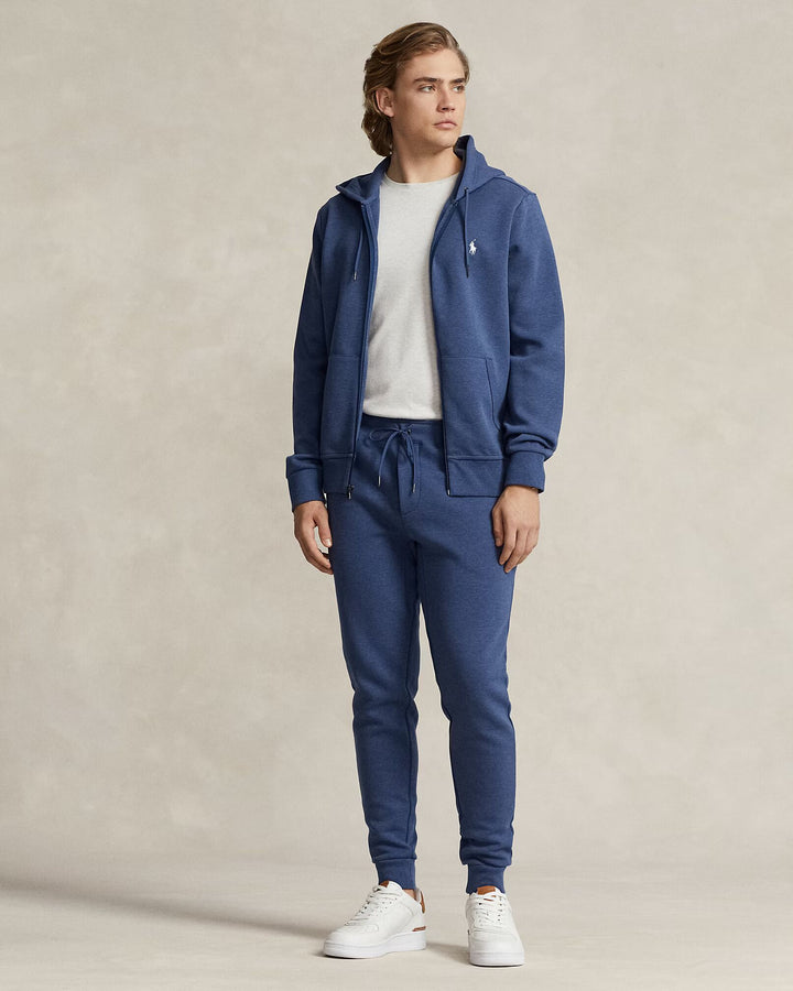 Ralph Lauren Double-Knit Full-Zip Hoodie | Derby Blue