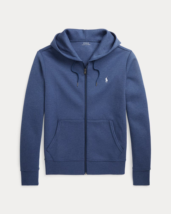 Ralph Lauren Double-Knit Full-Zip Hoodie | Derby Blue