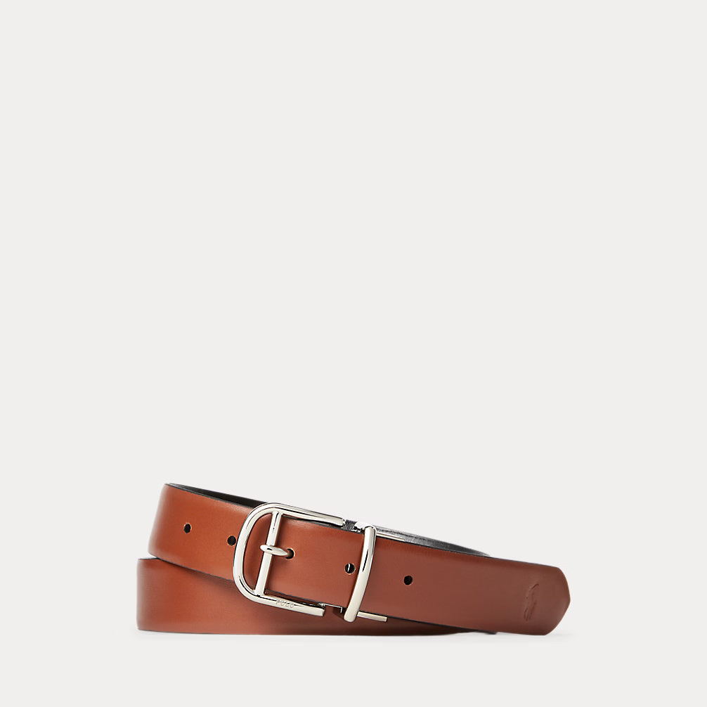 Ralph Lauren Reversible Dress Belt | Black/Cognac