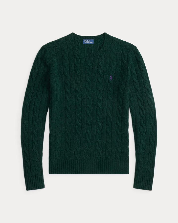 Ralph Lauren Cable Wool-Cashmere Crewneck Jumper | College Green