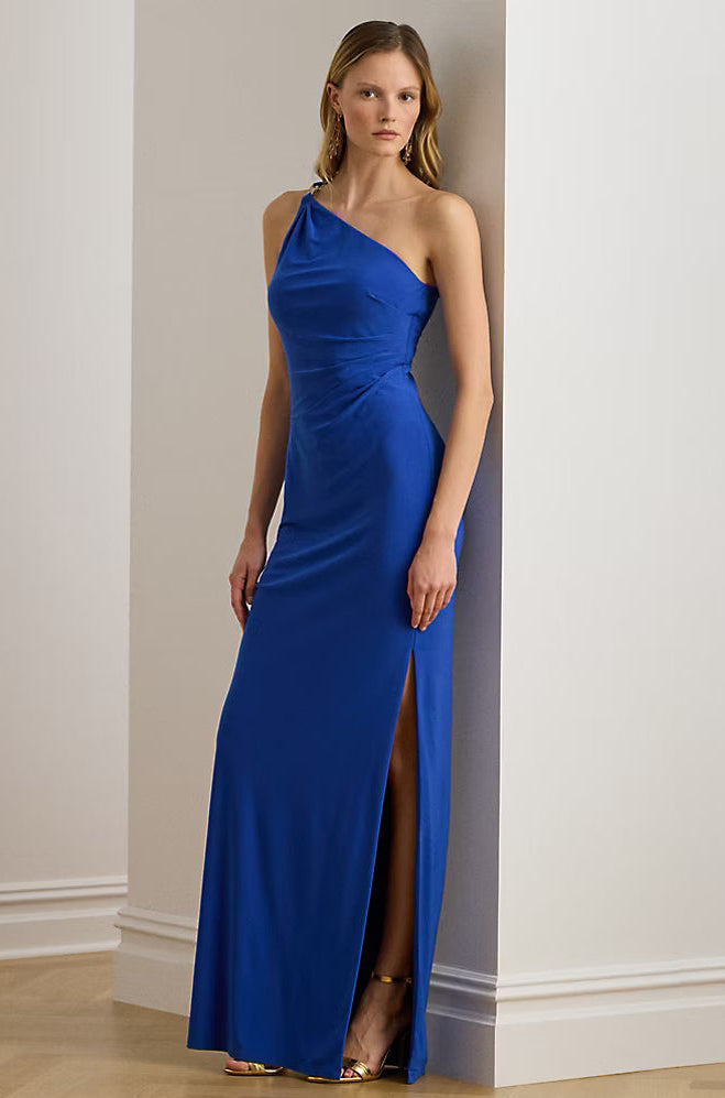 Lauren Ralph Lauren Jersey One-Shoulder Gown | Cruise Royal
