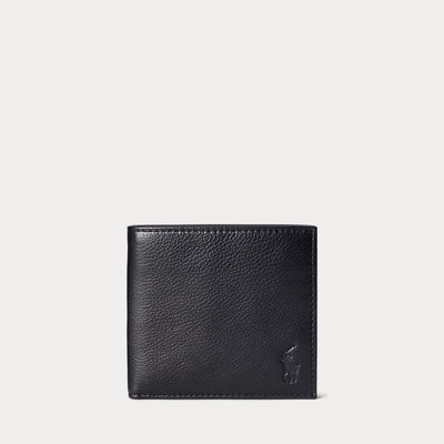 Ralph Lauren Pebbled Leather Billfold Wallet | Black