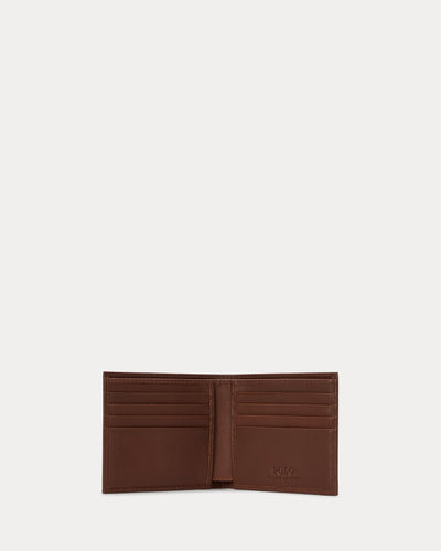 Ralph Lauren Polo Bear Leather Billfold Wallet | Chestnut Brown