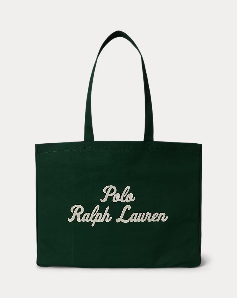 Ralph Lauren Embroidered Canvas Tote | Vintage Pine