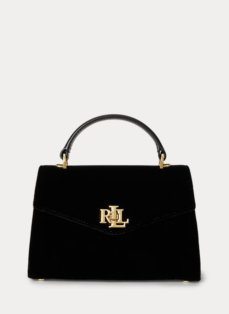 Lauren Ralph Lauren Velvet Small Farrah Satchel | Black
