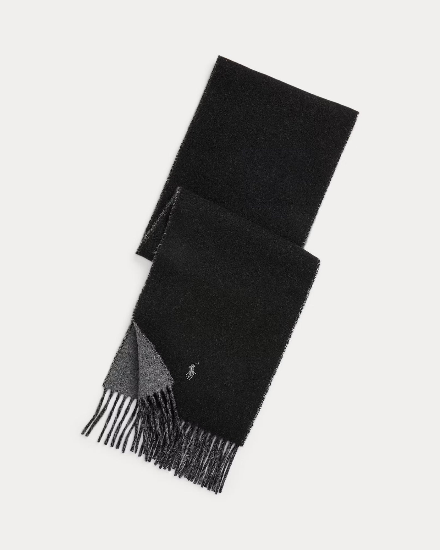 Ralph Lauren Reversible Wool-Blend Scarf | Black/Grey