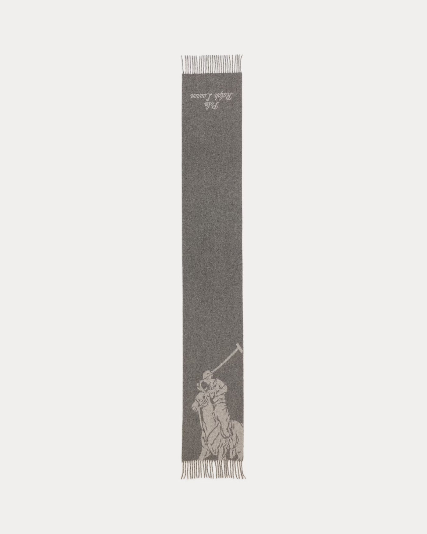 Ralph Lauren Big Pony Wool-Blend Scarf | Med Grey/Light Grey