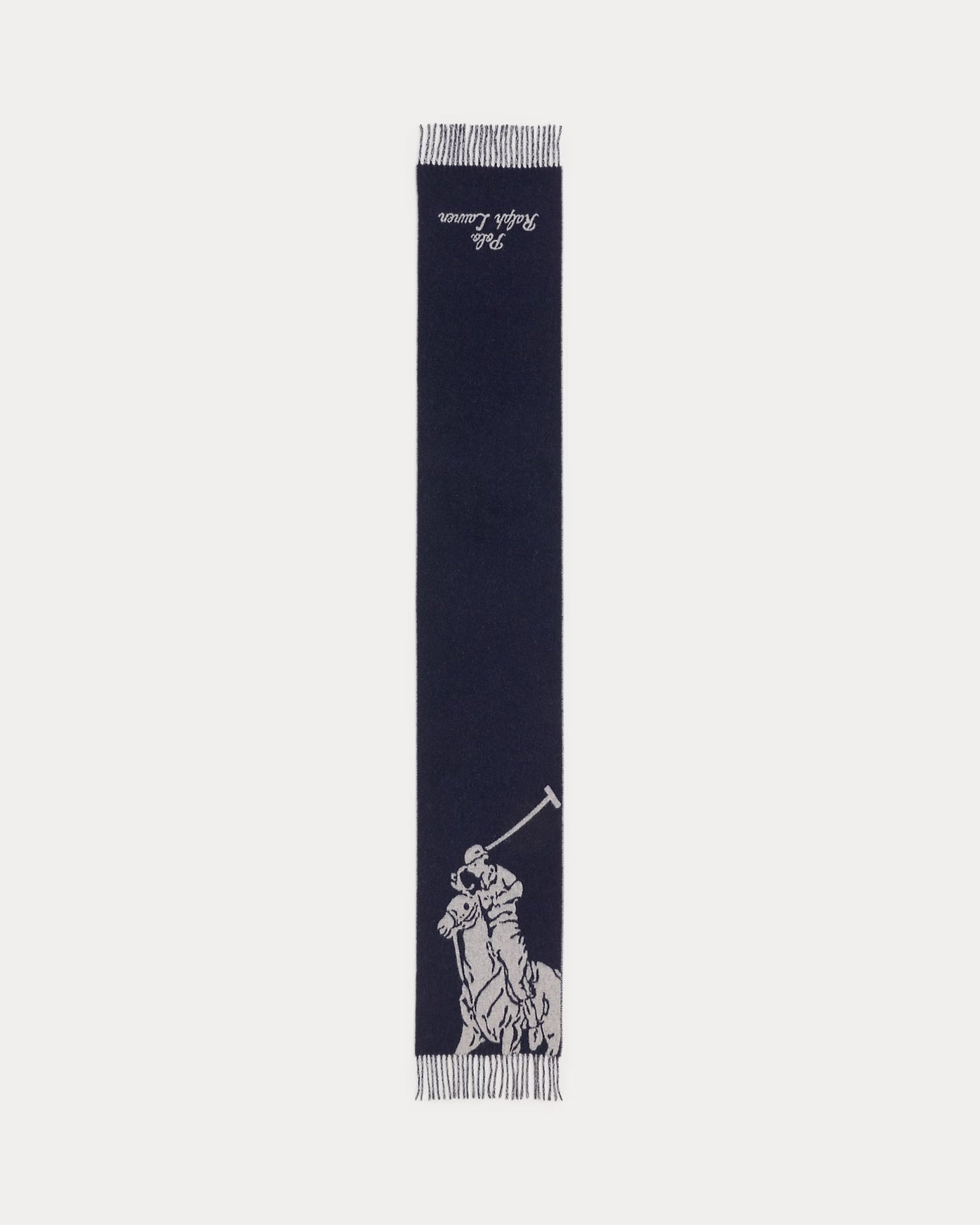 Ralph Lauren Big Pony Wool-Blend Scarf | Navy/Grey