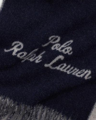 Ralph Lauren Big Pony Wool-Blend Scarf | Navy/Grey