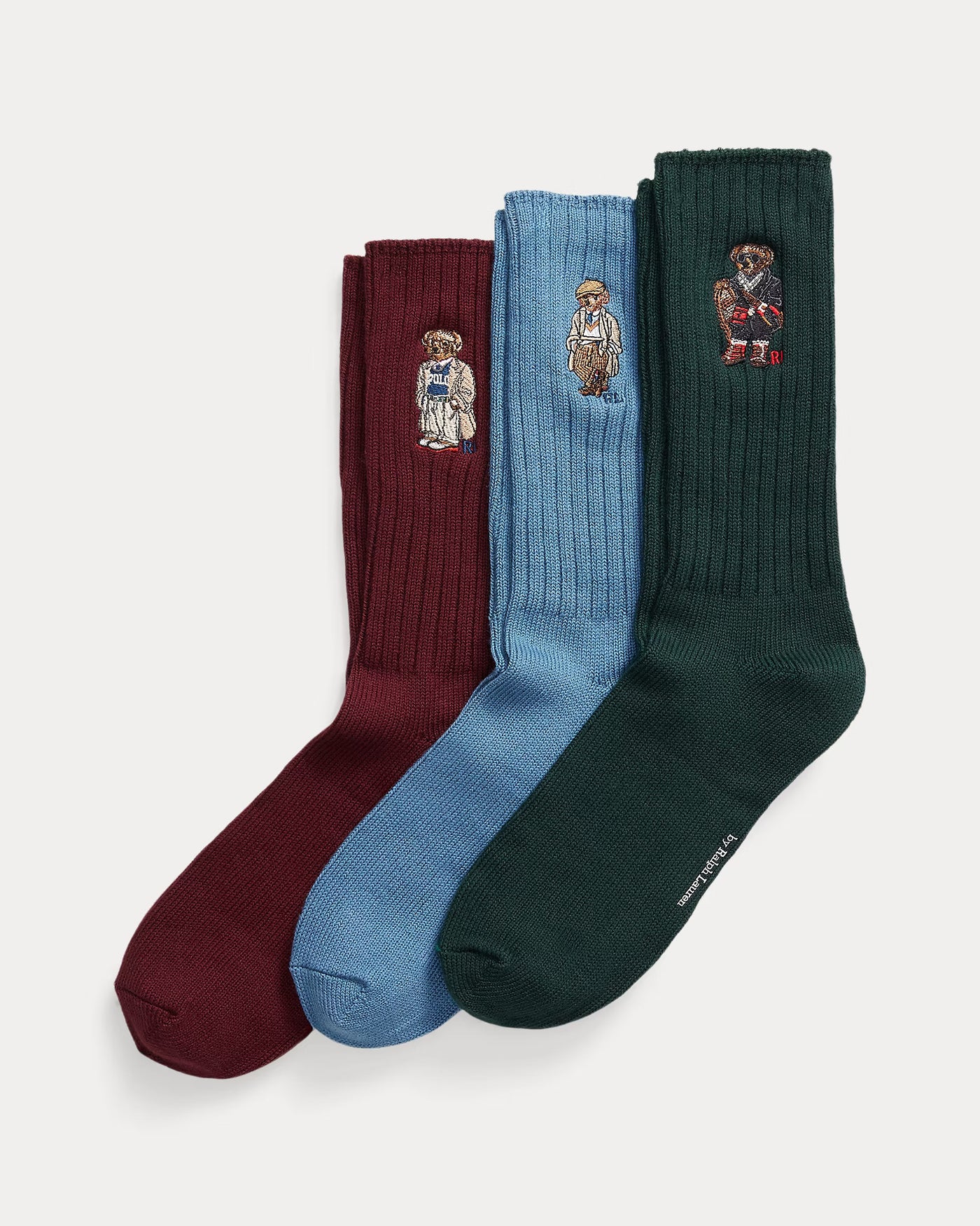 Ralph Lauren Polo Bear Crew Sock 3-Pack Gift Set | Blue/Green/Wine