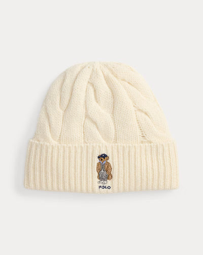 Ralph Lauren Polo Bear Cable Wool-Blend Beanie | Cream