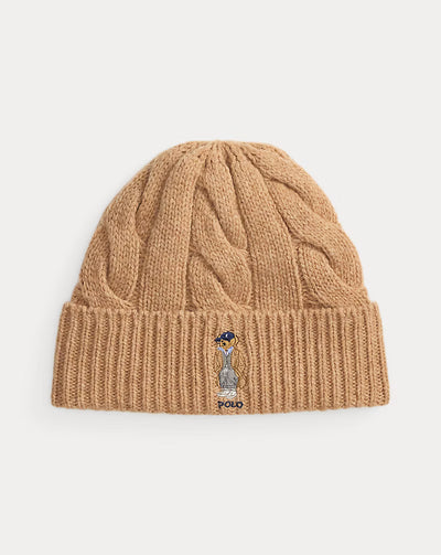 Ralph Lauren Polo Bear Cable Wool-Blend Beanie | Classic Camel