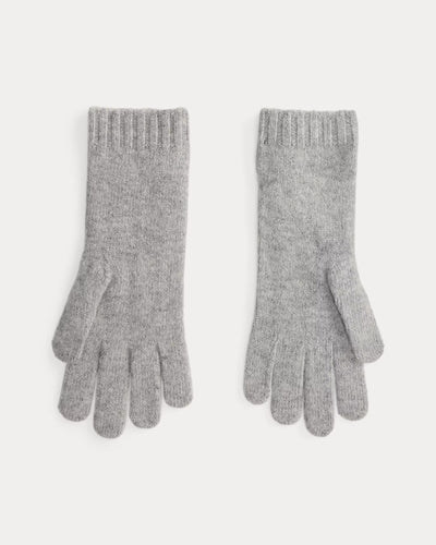 Ralph Lauren Cable-Knit Wool-Cashmere Gloves | Soft Grey