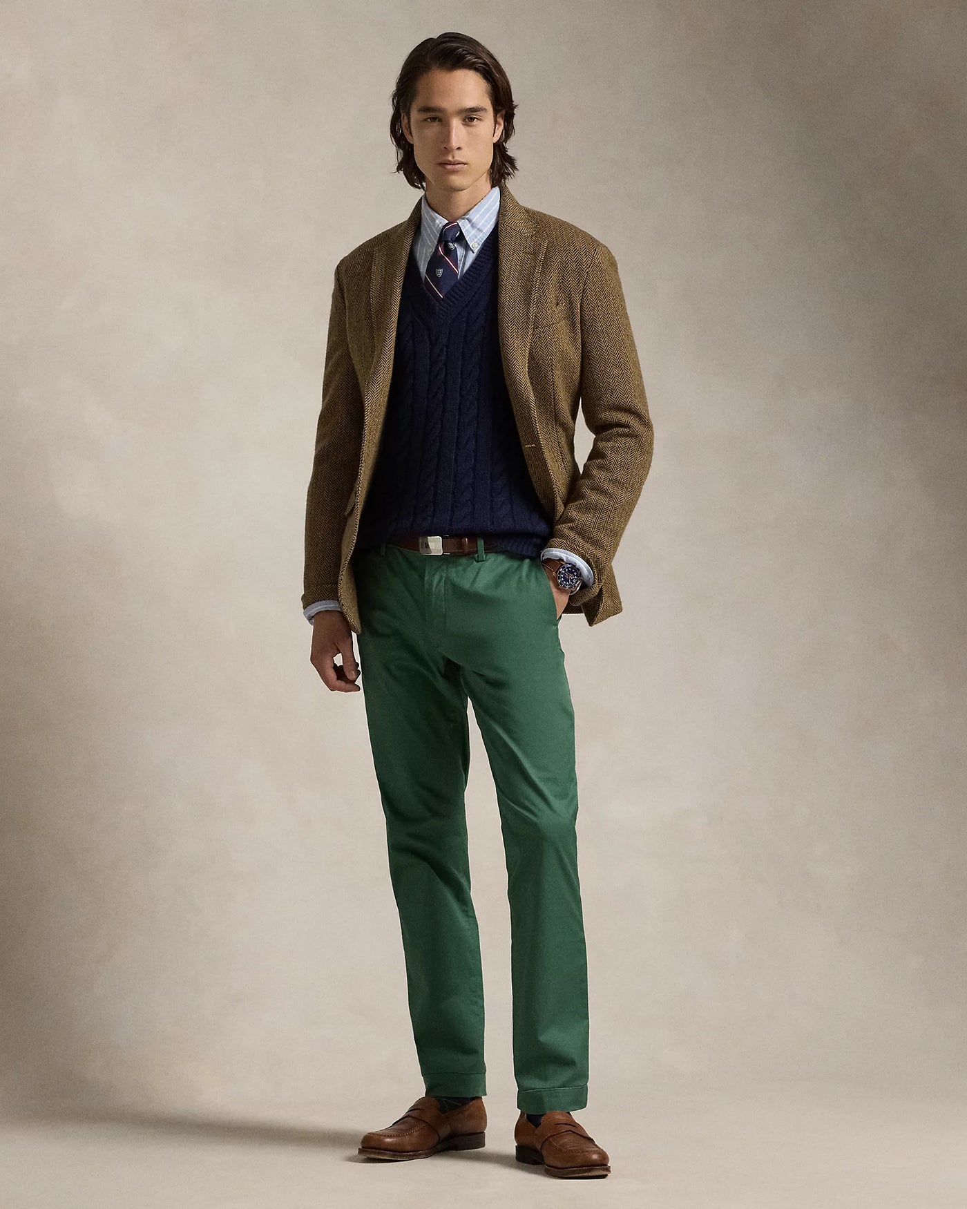 Ralph Lauren Stretch Slim Fit Chino Trouser | Washed Forest