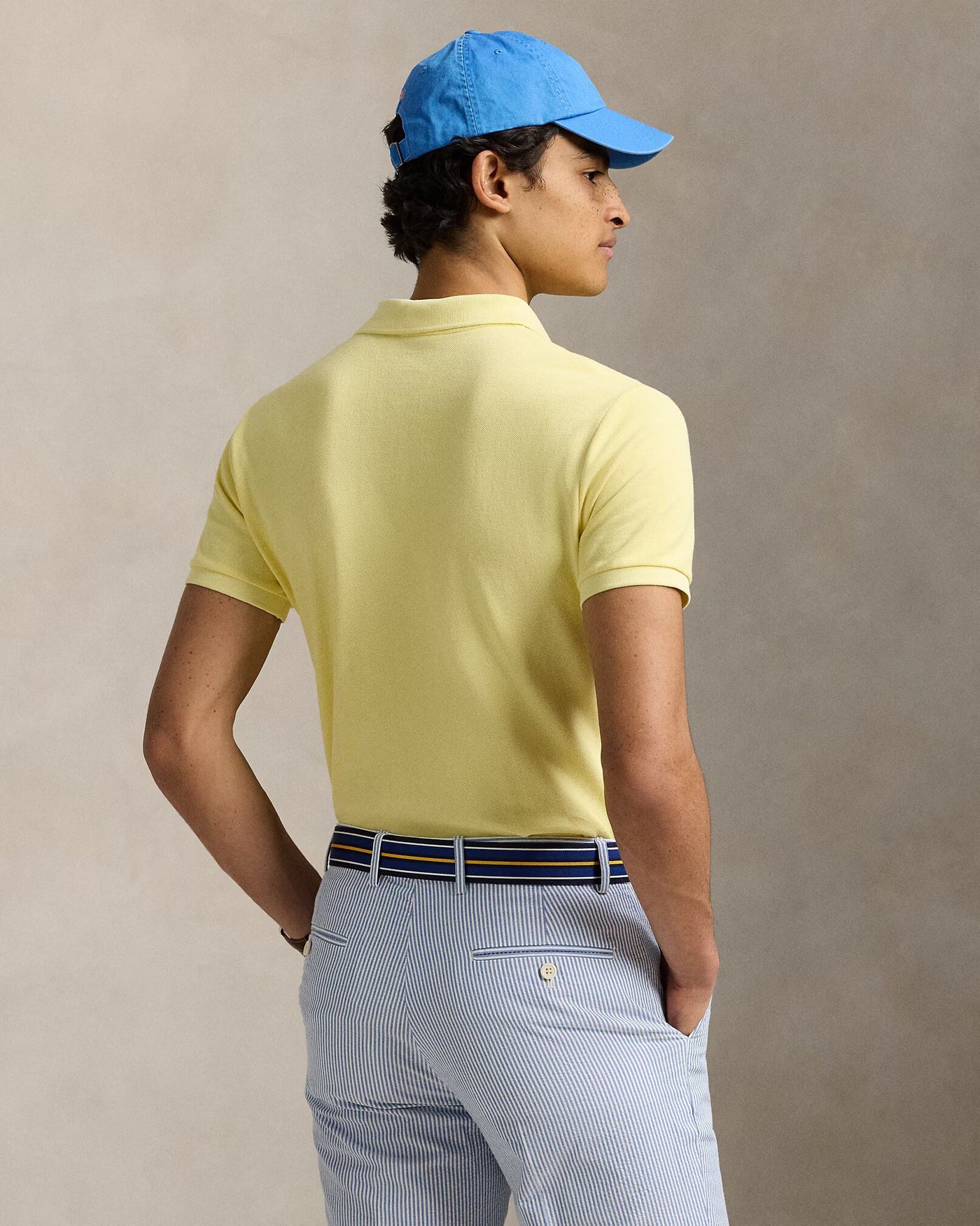 Ralph Lauren Custom Slim Fit Mesh Polo Shirt | Resort Gold