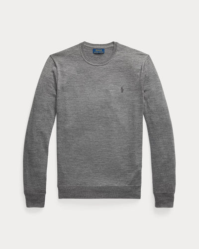 Ralph Lauren Slim Fit Washable Wool Crewneck Jumper | Grey