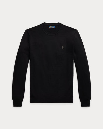 Ralph Lauren Slim Fit Washable Wool Crewneck Jumper | Black