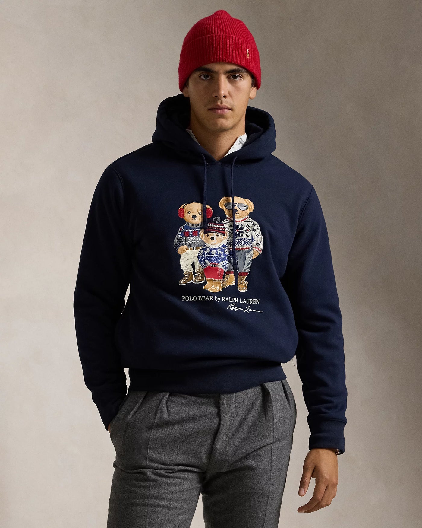 Ralph Lauren Polo Bear Family Fleece Hoodie | Navy