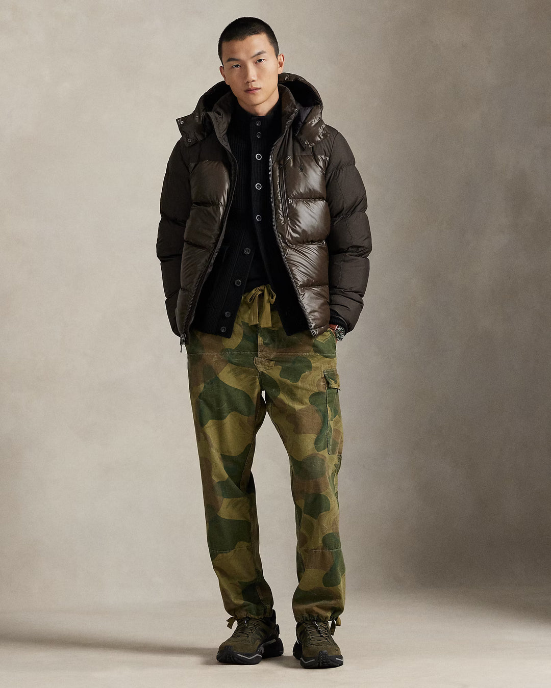 Ralph Lauren The Gorham Two-Tone Down Jacket | Brown Matte/Glossy