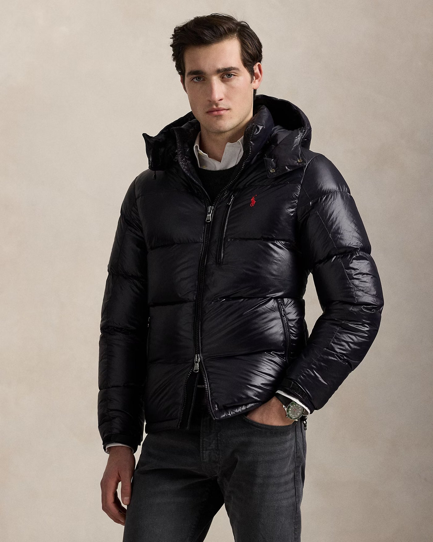 Ralph Lauren The Gorham Glossed Down Jacket | Black Glossy