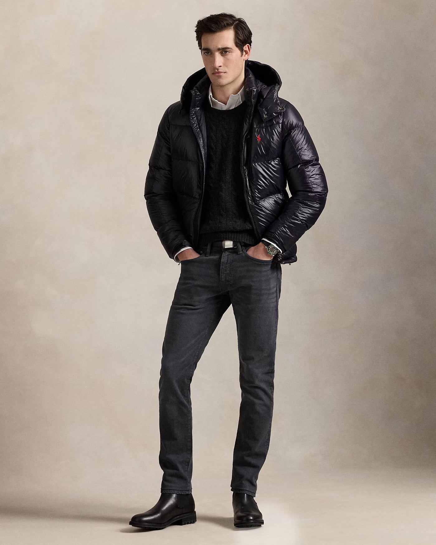Ralph Lauren The Gorham Glossed Down Jacket | Black Glossy