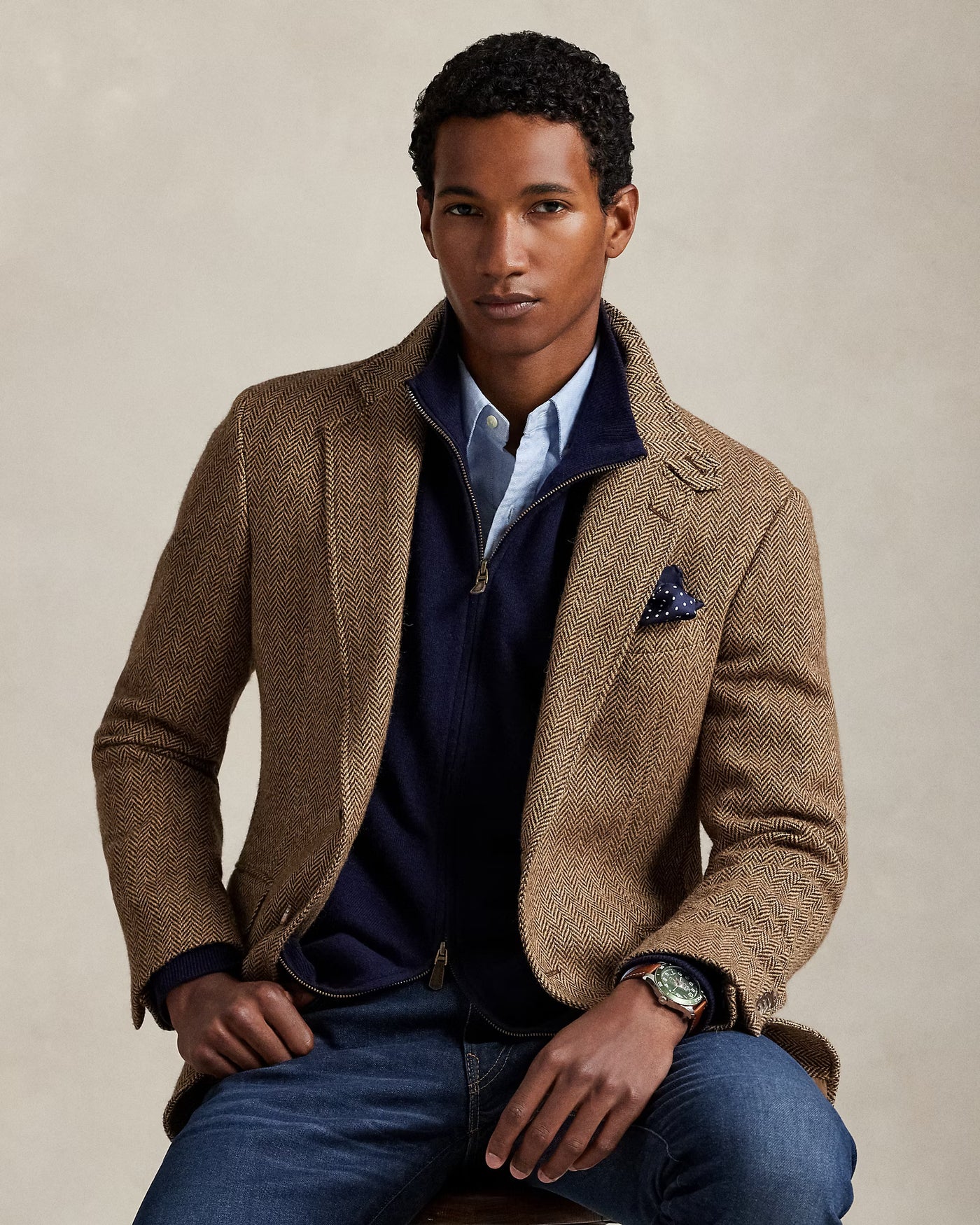 Ralph Lauren Wool Full-Zip Jumper | Hunter Navy
