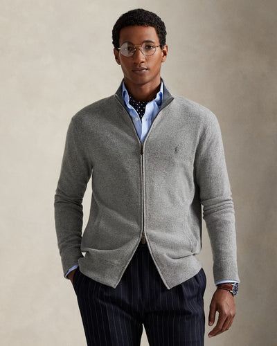 Ralph Lauren Wool Full-Zip Jumper | Grey