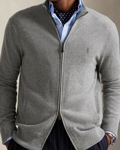 Ralph Lauren Wool Full-Zip Jumper | Grey