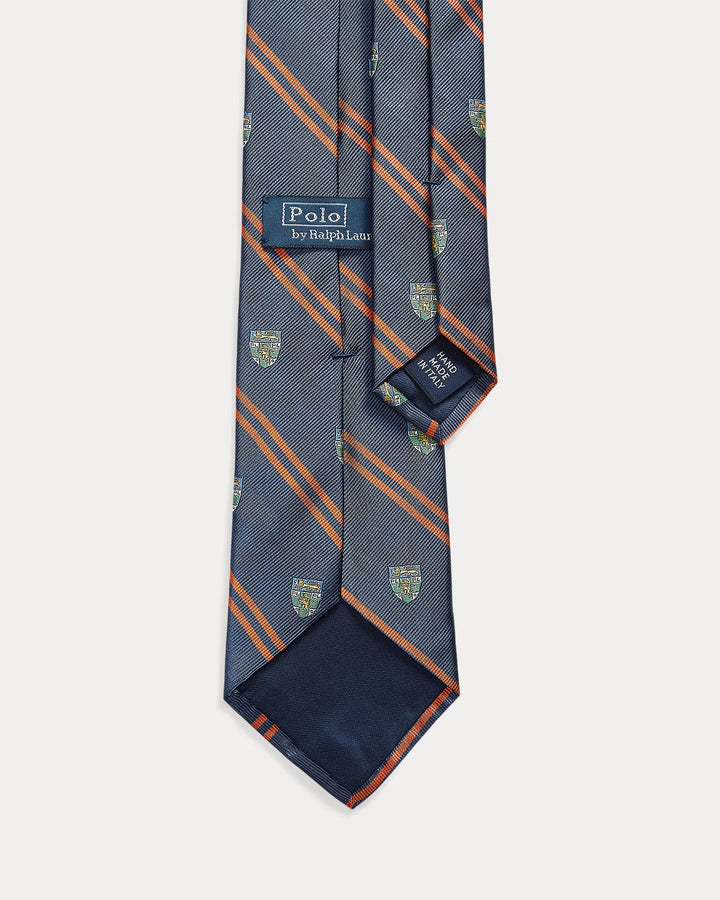 Ralph Lauren Striped Silk Repp Club Tie | Blue
